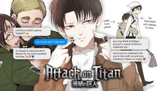 hange exposes levi's tiktoks for his birthday and it's ✨CHAOTIC✨ ft. ereri & jeankasa [aot]