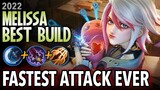 "ALMOST SAVAGE" Melissa Best Build And Emblem in 2022 | Melissa Gameplay Guide Mobile Legends