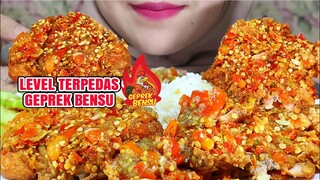 LEVEL TERPEDAS !! ASMR AYAM GEPREK BENSU LEVEL 30 + SAMBAL MATAH, EMBE | ULUL ASMR MUKBANG INDONESIA