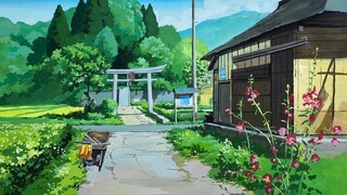 [สีน้ำทึบแสง] กระบวนการวาดด้วยมือของฉากอนิเมะของ Studio Ghibli "เทพนิยายแห่งปี"