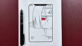 How to draw itachi - on iPhone 📱 Lock Screen