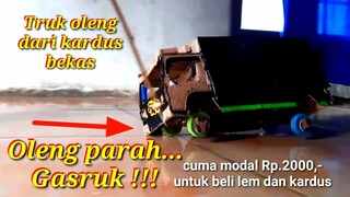 Cara mudah Membuat truk miniatur dari kardus oleng parah gasruk lucu