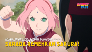 Sarada Remehkan Sakura! Momen Latihan Sarada Bersama Sasuke dan Sakura!