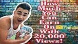How Much You Can Earn With 20,000 Views On Youtube!How To Make Money On Youtube  Update!|