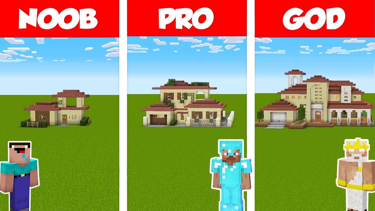 Minecraft NOOB vs PRO vs GOD: ITALIAN HOUSE BUILD CHALLENGE in Minecraft /  Animation - Bilibili