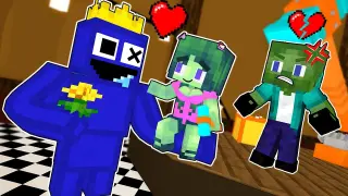 Monster School : Blue Rainbow Friends and Baby Girl Zombie - Minecraft Animation
