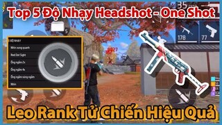 (Free Fire) Top 5 Độ Nhạy + Nút Bắn Kéo Tâm Headshot OneShot Leo Rank Tử Chiến | Huy Gaming