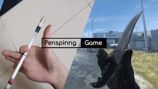 TOP 8 PENSPINNING TRICKS vs KNIFE CSGO | 8 Kỹ thuật Quay bút Thực tế  từ QUAY DAO trong game (CSGO)