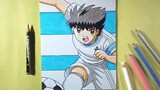 Menggambar captain tsubasa - drawing captain tsubasa