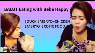 BALUT Eating  with bebe Happy the Shih Tzu