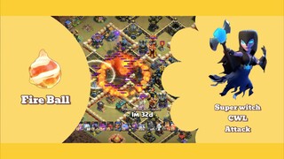 Super witch // fire ball attack TH17. @clashofclans
