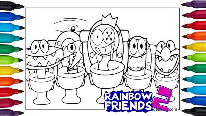 Roblox Rainbow Friends chapter 2 Coloring Pages | Skibidi Toilet vs Rainbow Friends | NCS Music #19