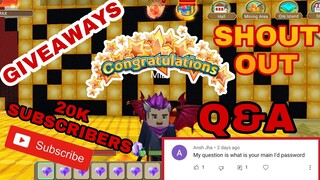 🔴Q&A 20K CELEBRATION AND GIVEAWAY IN MY ISLAND - SKYBLOCK - BLOCKMAN GO