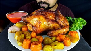 ASMR WHOLE GRILLED CHICKEN, BOILED POTATO and CARROT, TOMATO SAUCE MUKBANG EATING SHOW | #LiveToEATT