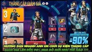 FREE FIRE | HƯỚNG DẪN CHƠI NHANH SHOP THĂNG CẤP GIẢM GIÁ - LÀM THẾ NÀO GIẢM 90%