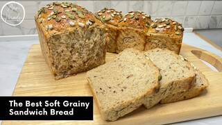 ขนมปังโฮลวีทผสมธัญพืชรวมสูตรนุ่ม The Best Soft Seedy Sandwich Bread | AnnMade