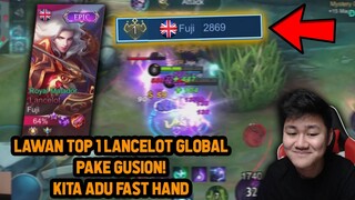 JEJE KETEMU TOP 1 GLOBAL LANCELOT ! LAWAN PAKE GUSION ADU FAST HAND - Mobile Legends