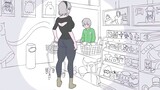 tall lady shopping but it's animated ( oh nô )