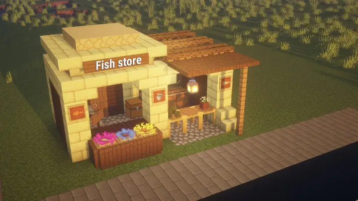 How to build a fish store in minecraft