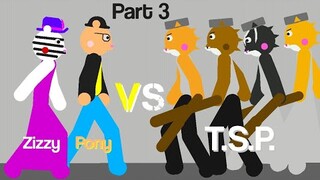 Pony and Zizzy Vs T.S.P. Part 3 (Teamwork of Duo) - Stick Nodes Roblox Piggy