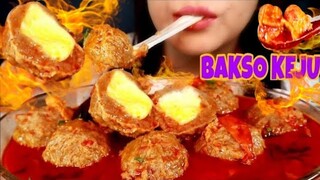 ASMR BAKSO KEJU MOZARELLA KUAH PEDAS API | ASMR MUKBANG INDONESIA