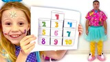 Nastya và bố học đếm số từ 1 đến 10! trò chơi giáo dục trong nhà cho trẻ em