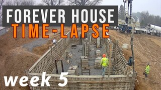 Home Build Time-Lapse | Week 5 | Poured foundation walls