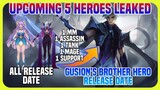 Gusion's Brother New Hero Release Date + 4 Upcoming Leaked Heroes |  Lunox Gameplay | MLBB