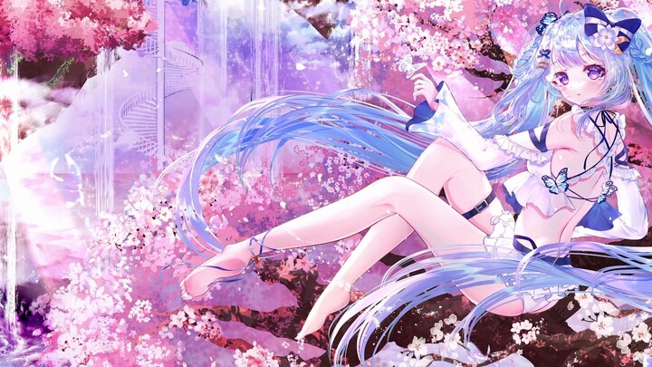 Wallpaper Animasi】 Peri dengan nafas musim bunga sakura