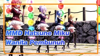 [MMD Hatsune Miku] Wanita Pembunuh Dalam Gaun Mini yang Cerah (Miku, Haku, Teto, Rin)