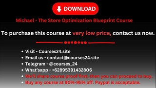 Michael - The Store Optimization Blueprint Course