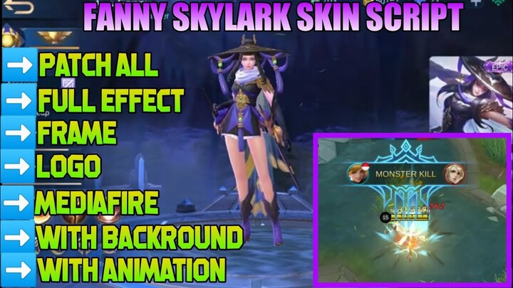 Fanny Skylark Skin Script With Backround +Logo +Frame +icon | Mobile Legends Bang Bang | Noobqueen P