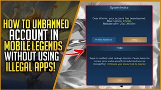 HOW TO UNBANNED ACCOUNT IN MOBILE LEGENDS • WITHOUT USING ILLEGAL APPS & SCRIPT - AUGUST UPDATE!