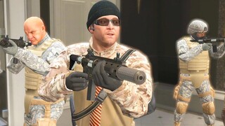 GTA 5 - ARMY Michael and Franklin Robbing The Jewelry Store with His Army!(Army Missions)