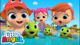 Beach Rescue Team Song ( Saving Turtles ) Little Angel Kids Songs & Nursery Rhym