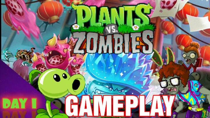 GAMEPLAY PLANTS VS ZOMBIES DAY 1