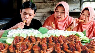 Porsi Banyak !! Sambel Ceker Ayam Pedas, Lalapan Mentah, Masak di Desa