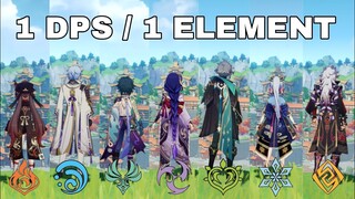 1 DPS From EACH ELEMENT !! C0 DPS Showcase | GENSHIN IMPACT |