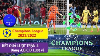 Tin Bóng Đá Kết quả Cup C1 Châu Âu Lượt về Vòng Bảng, Bảng xếp hạng A B C D I Champions League