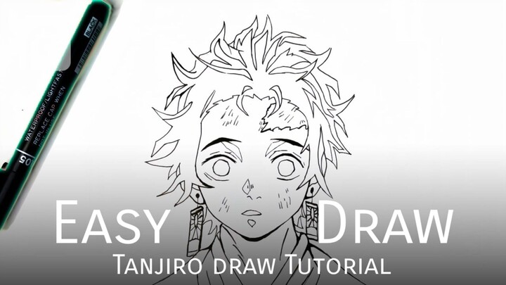 skets draw kamado tanjiro [demon slayer]