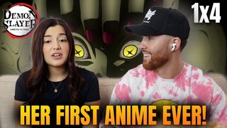 Showing My Girlfriend Anime for the First Time 😱 | Demon Slayer Reaction S1 Ep 4