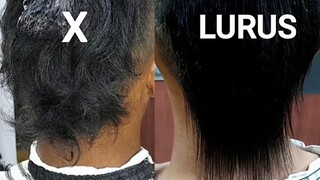 meluruskan rambut pria, jambul belakang