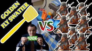 GOLDEN FLY SWATTER! 1 VS ARMY OF COCKROACH! FUNNY VIDEO!