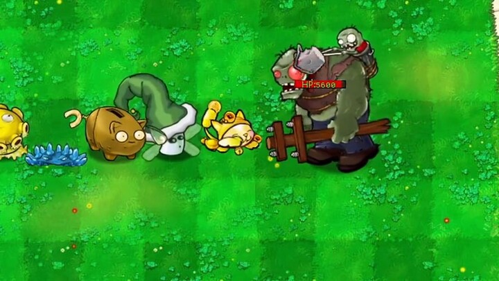 5 random hybrid plants VS 1 red-eyed zombie