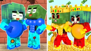 Monster School : Baby Zombie Vs Squid Game Doll Rich and Poor Family - Minecraft Animation