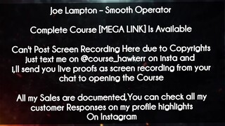 Joe Lampton  course Smooth Operator download