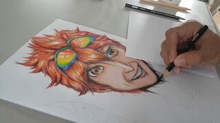 Drawing Hinata Shoyo in Brazil from Anime Haikyu