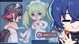 ❤️铃妹：偷拍艾莲和可琳的白丝雪糕被发现了!❤️【绝区零整活】