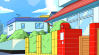 [Crayon Shin-chan] Foto diambil di depan rumah Shin-chan