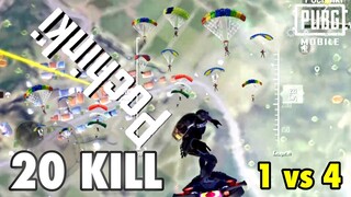 RAME BANGET !! 1 vs 4 🔥 20 KILLS 😱 GAMEPLAY HD EXTREME BANG JECK - PUBG MOBILE
